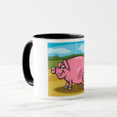 Cochon De Dessin Sur Une Mug Agricole (Devant gauche)