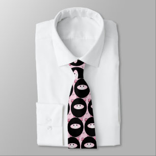 Cochon de Ninja sur Cravate rose