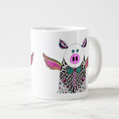Cochon de porc mignon avec ailes Jumbo Mug (Devant droit)