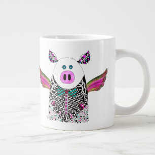 Cochon de porc mignon avec ailes Jumbo Mug