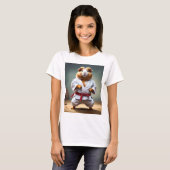 Cochon d'Inde de Karaté pour Dames, Tshirt (Devant entier)