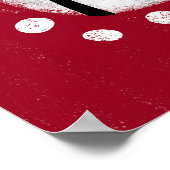 Cochon Drôle Sur Poster Rouge Mur Art (Coin)