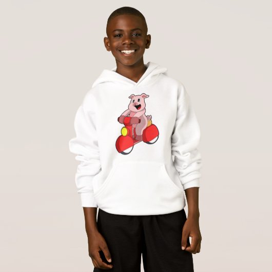 Cochon en vélo avec Scooter (Devant entier)