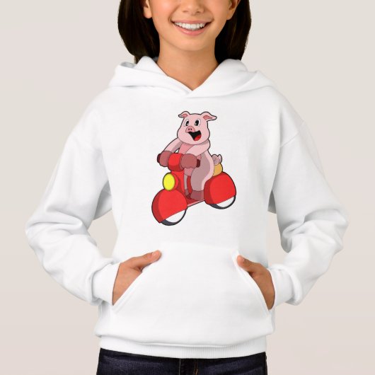 Cochon en vélo avec Scooter (Devant)