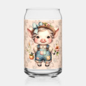 Cochon fermier mignon dans les salons avec fleurs (Recto)