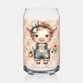 Cochon fermier mignon dans les salons avec fleurs (Verso)