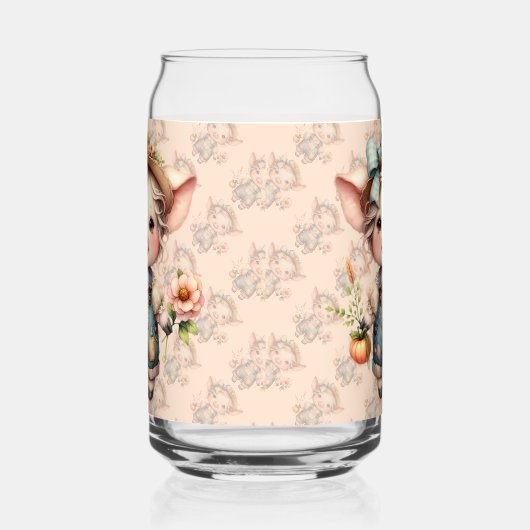 Cochon fermier mignon dans les salons avec fleurs (Gauche)