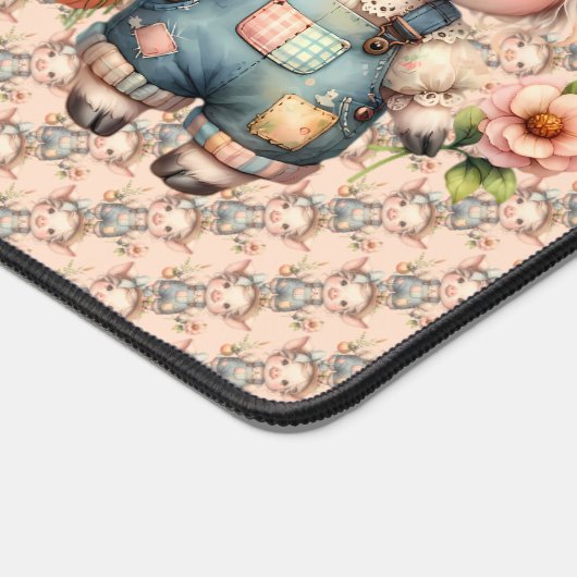 Cochon fermier mignon dans les salons avec fleurs (Coin)