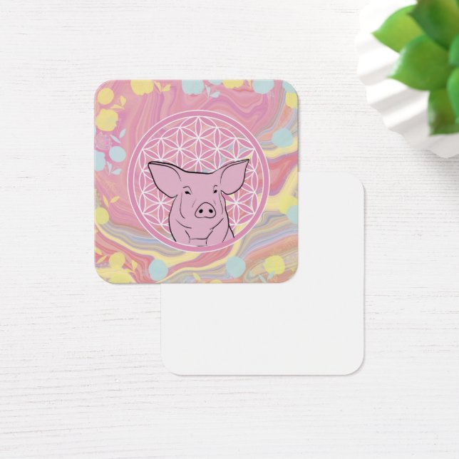 cochon, fleur de vie, rose, mandala, zen, chakra, (Bureau)