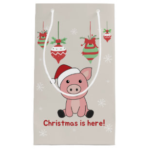 Cochon Joyeux Noël Animaux Cochons Petit sac cadea