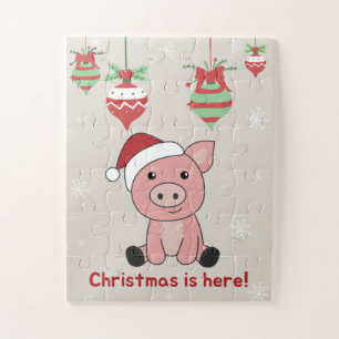 Cochon Joyeux Noël Animaux Cochons Puzzle Puzzle