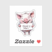 Cochon mignon, Courrier heureux, Sticker (Feuille)