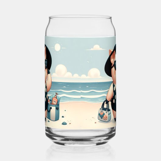 Cochon mignon en maillot de bain Polka Dot à la pl (Gauche)