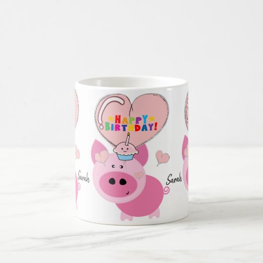 Cochon Mug Joyeux Anniversaire Mug (Centre)