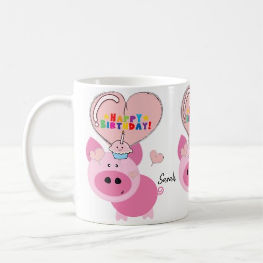 Cochon Mug Joyeux Anniversaire Mug (Gauche)