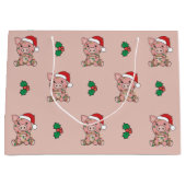 Cochon Noël Animaux d'hiver Cochons Grand sac cade (Devant)