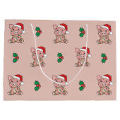 Cochon Noël Animaux d'hiver Cochons Grand sac cade (Dos)