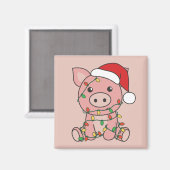 Cochon Noël Animaux d'hiver Cochons Magnet (Recto/Verso)