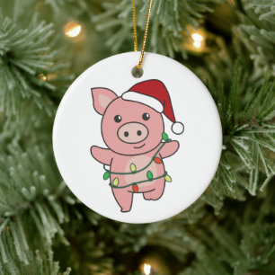 Cochon Noël Animaux d'hiver Cochons Ornement en cé