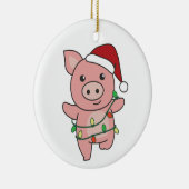 Cochon Noël Animaux d'hiver Cochons Ornement en cé (Droite)