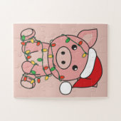 Cochon Noël Animaux d'hiver Cochons Puzzle (Horizontal)