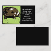 Cochon ou porc de sciage victorien carte de visite (Devant / Derrière)