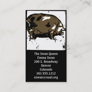 Cochon ou porc de sciage victorien carte de visite