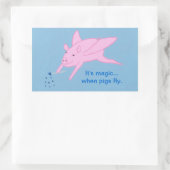 Cochon rose et Bleu étoiles baguette, Stickers (Sac)