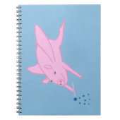 Cochon rose faisant des étoiles bleues Carnets (Devant)