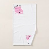 Cochon rose pâle Motif Enfants Animaux monogrammes (Serviette à main)
