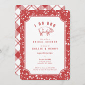 Cochon rouge I DO BBQ Bridal Shower Invitation (Devant / Derrière)