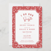 Cochon rouge I DO BBQ Bridal Shower Invitation (Devant)