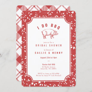 Cochon rouge I DO BBQ Bridal Shower Invitation