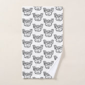 Cochon tribal noir et blanc (Serviette à main)