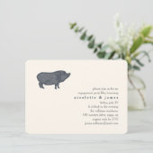 Cochon vintage | Invitation BBQ de la partie d'eng (Debout devant)