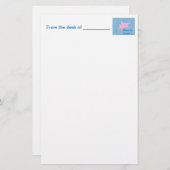 Cochon Volant rose Fabriquant Blue Stars Papeterie (Devant / Derrière)