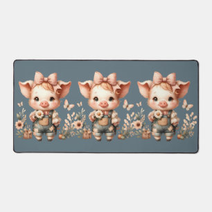 Cochonnet Fantaisiste en Salopette Pastel Bleu