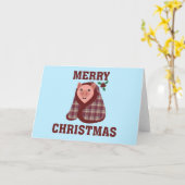 Cochons dans couvertures Carte de Noël Xmas (Fleur jaune)