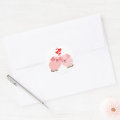 Cochons de dessin mignon en Sticker d'amour (Enveloppe)