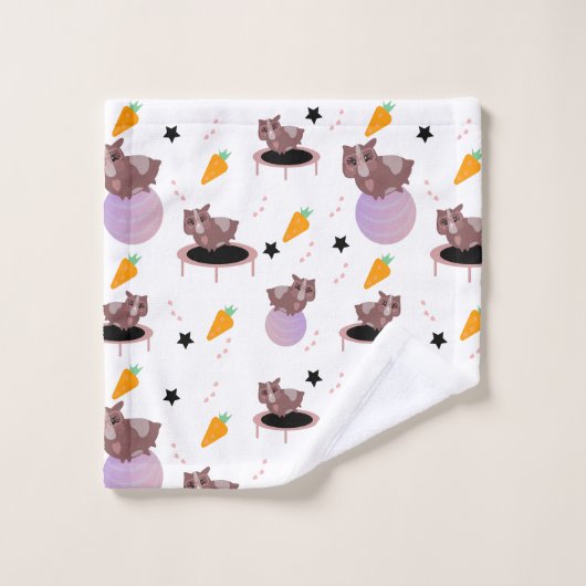 Cochons d'Inde mignons en train de faire de l'exer (Gant de toilette)