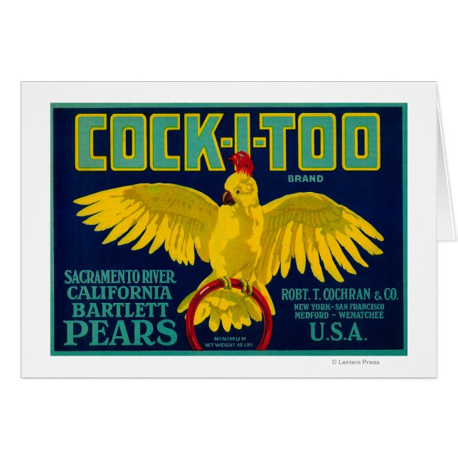 Cock-I-to-pear Crate Label (Voorkant Horizontaal)