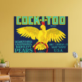 Cock-I-to-pear Crate Label Canvas Afdruk (Insitu (Woonkamer))