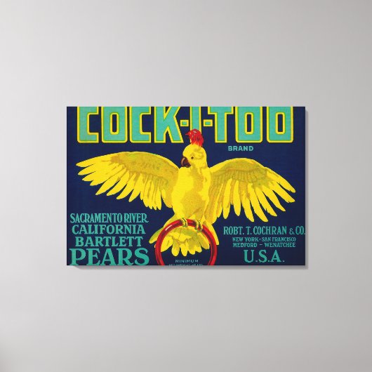 Cock-I-to-pear Crate Label Canvas Afdruk (Voorkant)