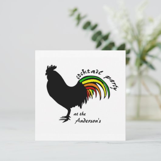 Cock-Tail-partijuitnodiging Kaart (Staand voorkant)