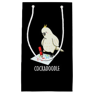 Cockadoodle Funny Cockatkatau Pun Dark BG Klein Cadeauzakje