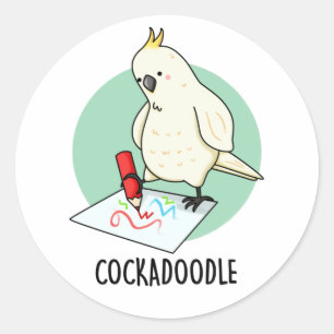Cockadoodle Grappige Kaketoe Pun Ronde Sticker