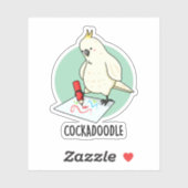 Cockadoodle Grappige Kaketoe Pun Sticker (Vel)