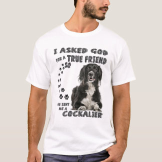 Cockalier Spaniel Quote Mom Dad Print, Cocker Cava T-shirt