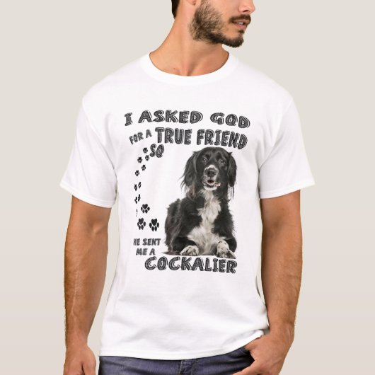 Cockalier Spaniel Quote Mom Dad Print, Cocker Cava T-shirt (Voorkant)