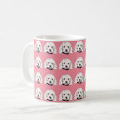 Cockapo Chien Motif café Mug noir rose blanc (Devant gauche)